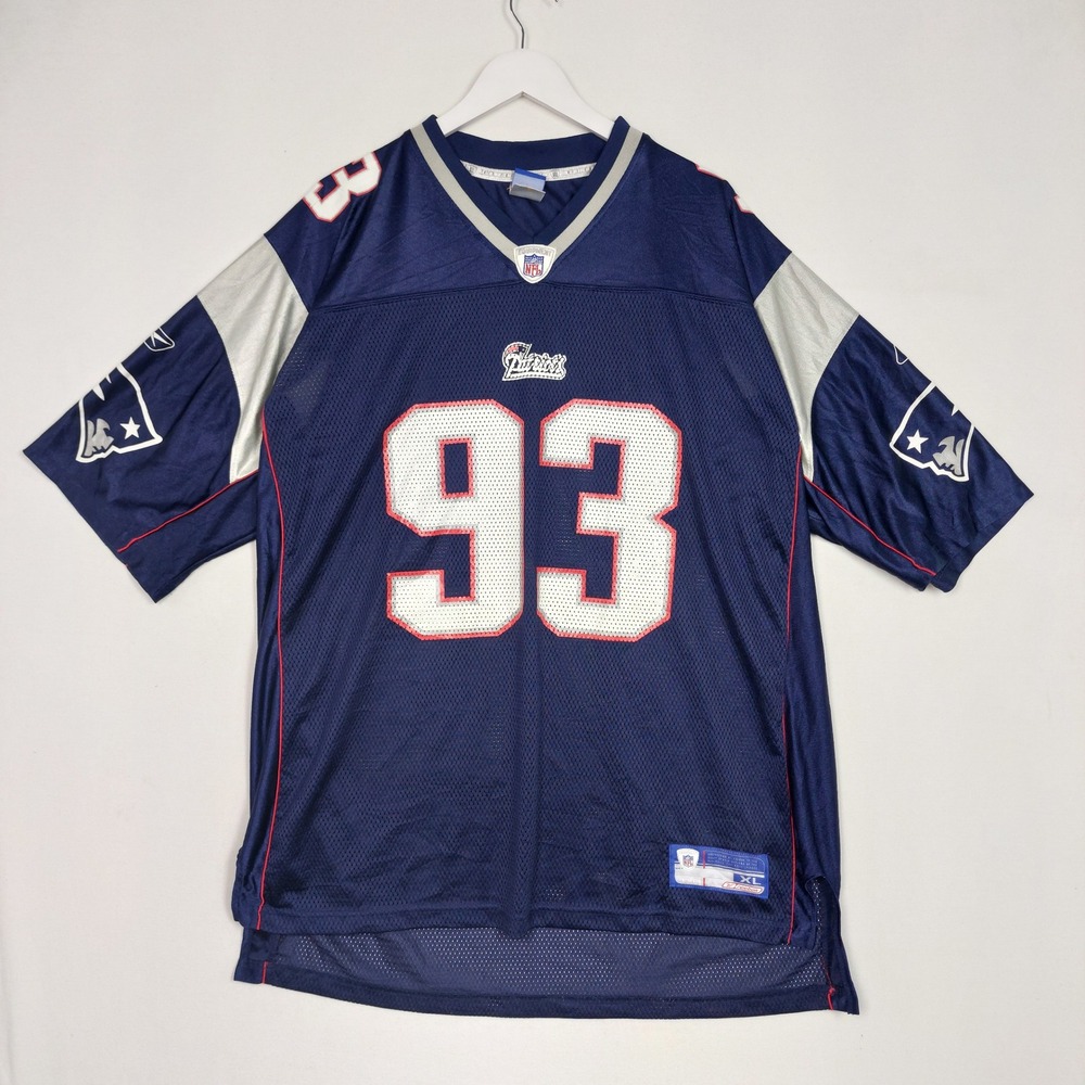 Reebok NFL Equipment New England Patriots Jersey Blue 93 Richard Seymour XL